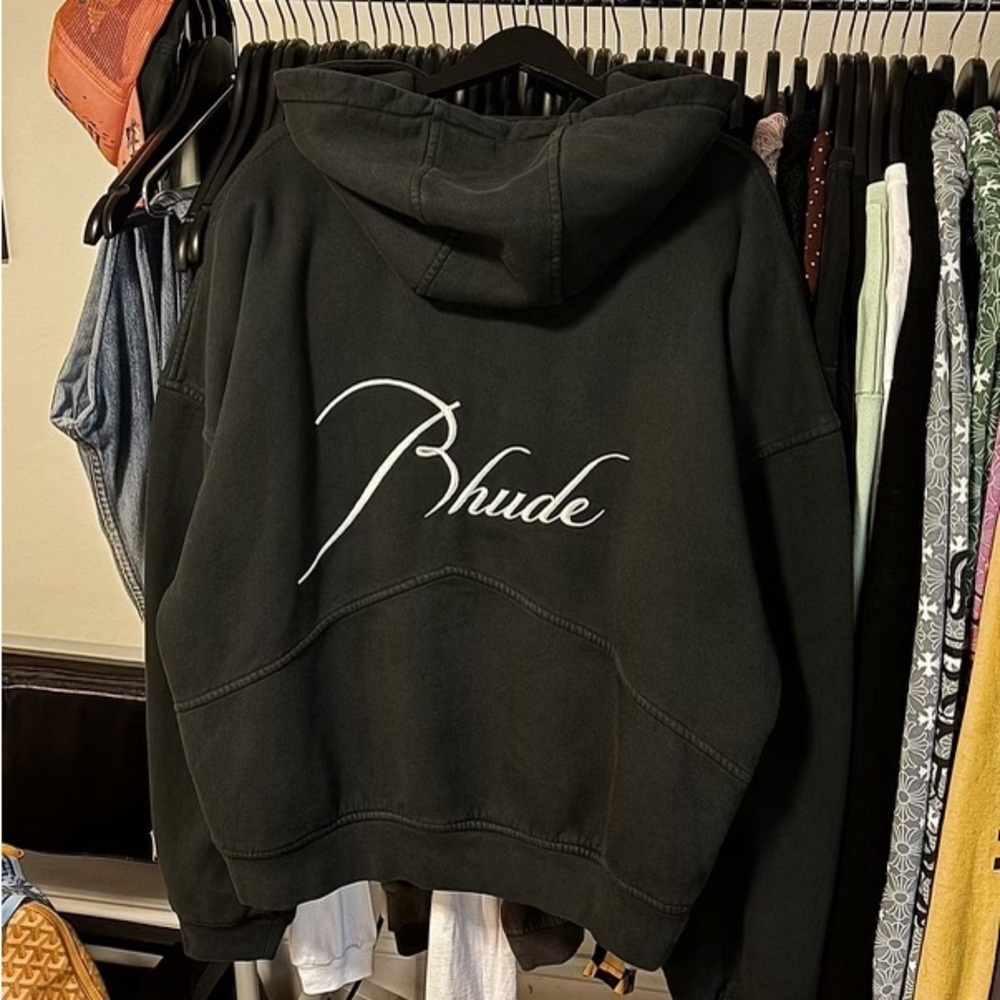Rhude SUN FADED SCRIPT LOGO ZIP HOODIE